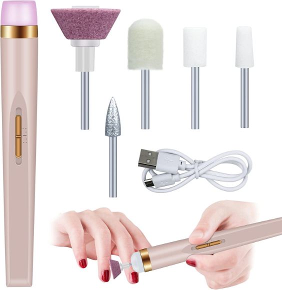 صورة مبرد أظافر كهربائي بشحن USB من بي جيه ال جيه واي، مزود بسرعتين قابلتين للتعديل ومناسب للاظافر الاكريليك والاستخدام المنزلي وصالونات التجميل